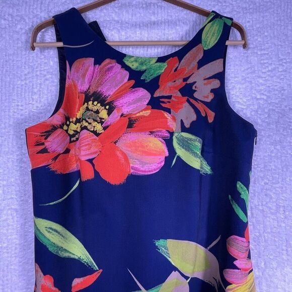 Trina Turk Floral Clemente Water Lily Twist Back Sheath Dress Multicolor Size 6 - Picture 5 of 12